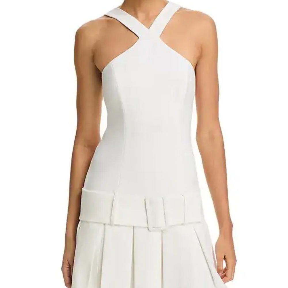 Black Halo Elegant White Halter Dress